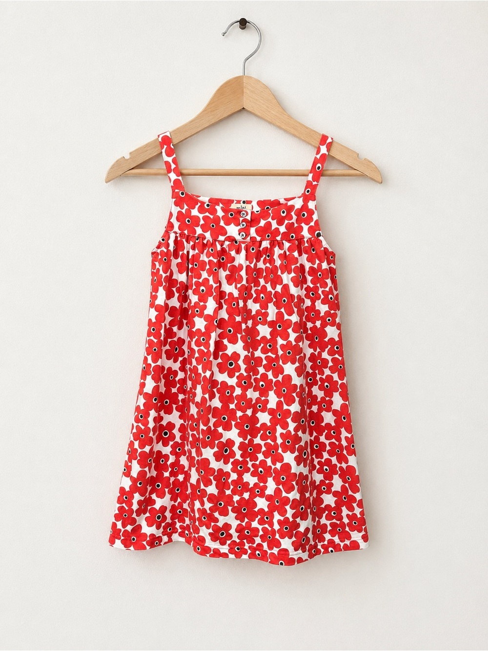 Mini Boden Red Floral Cotton Dress | Size 11–12Y